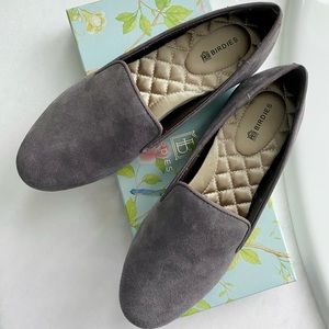 P515  Birdies The Starling Grey Suede Loafer size 6.5